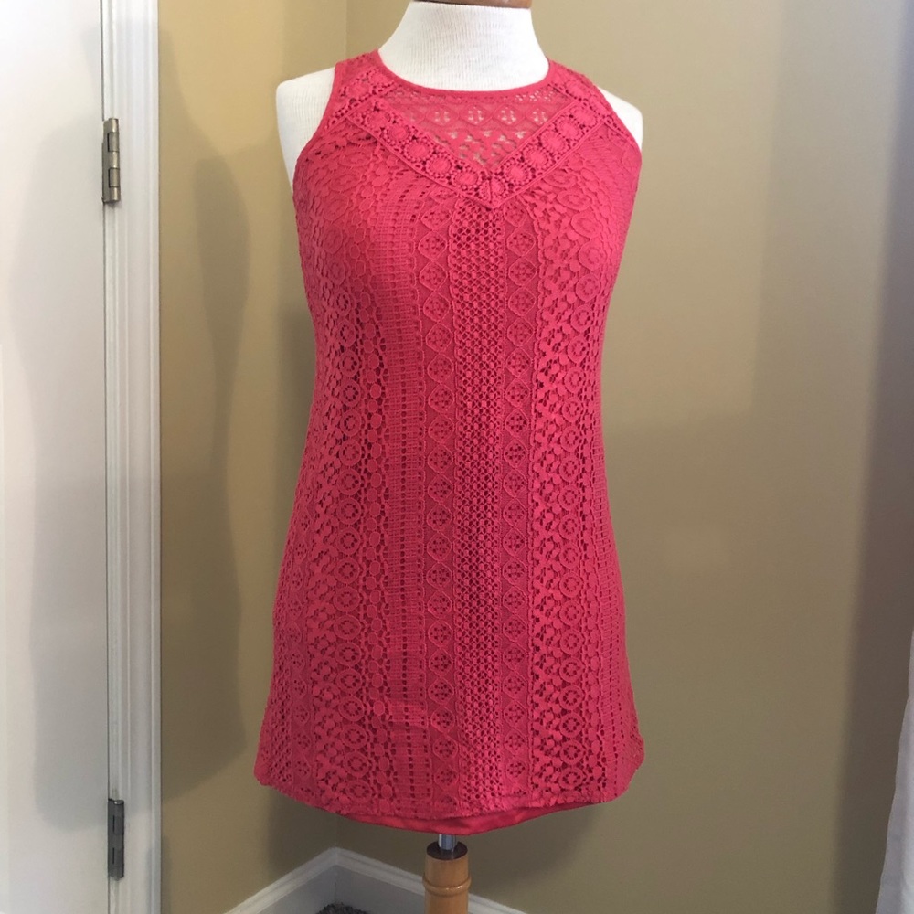 💲 LNC! Pink Crochet Dress. XS